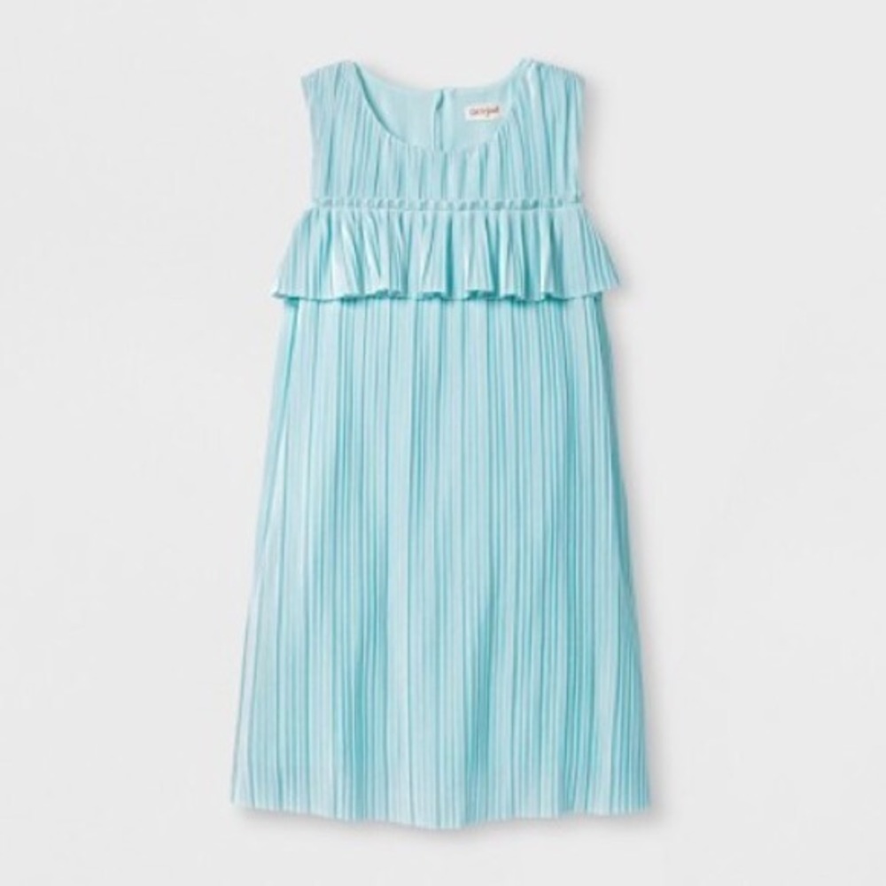 Cat & Jack Girls Velvet Dress M (6/7) Teal
